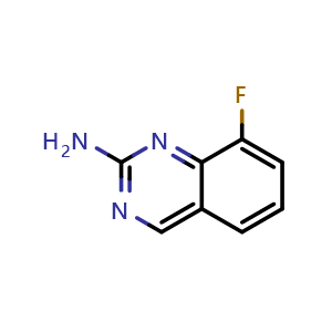 Chemical structure of 8-fluoroquinazolin-2-amine , CAS 190274-25-0, AChemBlock T95768