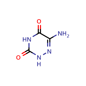 Chemical structure of 6-amino-2H-1,2,4-triazine-3,5-dione , CAS 1392271-40-7, AChemBlock T95779