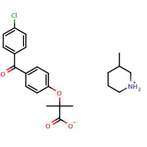 3-methylpiperidinium 2-(4-(4-chlorobenzoyl)phenoxy)-2-methylpropanoate