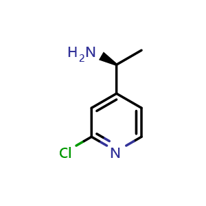 Chemical structure of (S)-2-chloro-4-(1-amino)ethylpyridine , CAS 937399-99-0, AChemBlock T95805