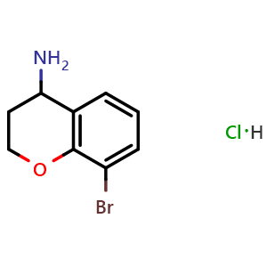 Chemical structure of 8-bromochroman-4-amine hydrochloride , CAS 1955562-11-4, AChemBlock T95832