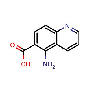 Chemical structure of 5-Aminoquinoline-6-carboxylic acid , CAS 181283-83-0, AChemBlock T95835