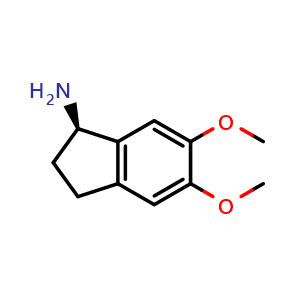 Chemical structure of (R)-5,6-dimethoxy-indan-1-ylamine , CAS 1260590-97-3, AChemBlock T95847