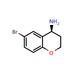 Chemical structure of (4S)-6-bromo-3,4-dihydro-2h-1-benzopyran-4-amine , CAS 1228556-85-1, AChemBlock T95849