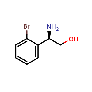 Chemical structure of (2R)-2-amino-2-(2-bromophenyl)ethan-1-ol , CAS 1213220-84-8, AChemBlock T95854