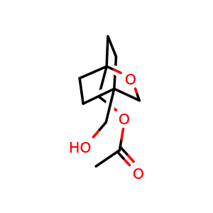 Chemical structure of [4-(hydroxymethyl)-2-oxabicyclo[2.2.2]octan-1-yl]methyl acetate , CAS 2411640-15-6, AChemBlock T95893
