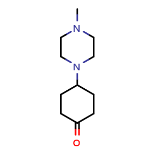 Chemical structure of 4-(4-Methyl-1-piperazinyl)-cyclohexanone , CAS 155778-84-0, AChemBlock T95904