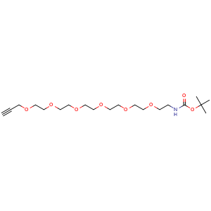 Chemical structure of Propargyl-PEG6-NHBoc , CAS 1262991-52-5, AChemBlock T95907