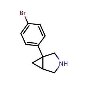 Chemical structure of 1-(4-Bromophenyl)-3-azabicyclo[3.1.0]hexane , CAS 86215-40-9, AChemBlock T95917