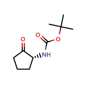 Chemical structure of tert-butyl N-[(1R)-2-oxocyclopentyl]carbamate , CAS 1895382-85-0, AChemBlock T95925