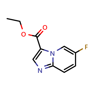 Chemical structure of Ethyl 6-fluoroimidazo[1,2-a]pyridine-3-carboxylate , CAS 1359655-87-0, AChemBlock T95928