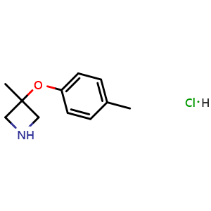 Chemical structure of 3-Methyl-3-(4-methylphenoxy)azetidine hydrochloride , CAS 1888870-36-7, AChemBlock T95941