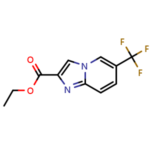 Chemical structure of ethyl 6-(trifluoromethyl)imidazo[1,2-a]pyridine-2-carboxylate , CAS 860457-99-4, AChemBlock T95950