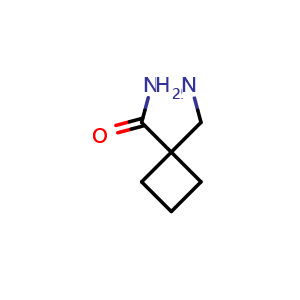 Chemical structure of 1-(Aminomethyl)cyclobutanecarboxamide , CAS 1027337-87-6, AChemBlock T95975