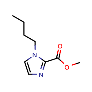 Chemical structure of methyl 1-butyl-1H-imidazole-2-carboxylate , CAS 2411636-03-6, AChemBlock T95979