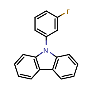 Chemical structure of 9-(3-fluorophenyl)-9H-carbazole , CAS 81329-47-7, AChemBlock T95991