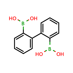 Chemical structure of 2,2'-Biphenyldiboronicacid , CAS 312968-33-5, AChemBlock T95996