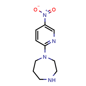 Chemical structure of 1-(5-nitropyridin-2-yl)-1,4-diazepane , CAS 287114-27-6, AChemBlock T95997
