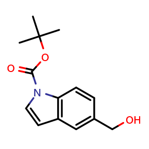 Chemical structure of tert-butyl 5-(hydroxymethyl)indole-1-carboxylate , CAS 279255-90-2, AChemBlock T95998