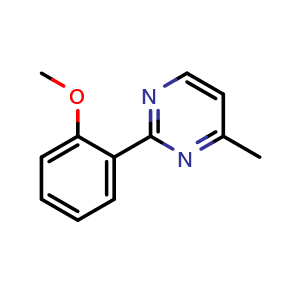 Chemical structure of 2-(2-methoxyphenyl)-4-methylpyrimidine , CAS 1804928-48-0, AChemBlock T96009