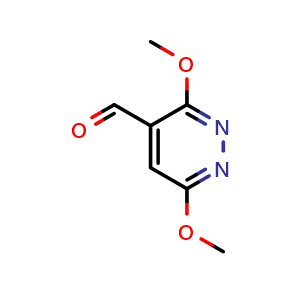 Chemical structure of 3,6-Dimethoxy-4-pyridazinecarboxaldehyde , CAS 262353-18-4, AChemBlock T96020