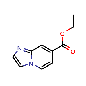 Chemical structure of ethyl imidazo[1,2-a]pyridine-7-carboxylate , CAS 372147-49-4, AChemBlock T96043