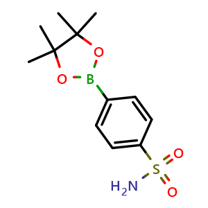 Chemical structure of 4-(4,4,5,5-tetramethyl-1,3,2-dioxaborolan-2-yl)benzenesulfonamide , CAS 214360-51-7, AChemBlock T96051