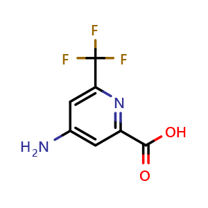 Chemical structure of 4-amino-6-(trifluoromethyl)pyridine-2-carboxylic acid , CAS 1060810-73-2, AChemBlock T96072