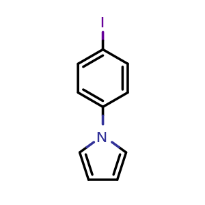 Chemical structure of 1-(4-Iodophenyl)-1H-pyrrole , CAS 92636-36-7, AChemBlock T96078