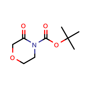 Chemical structure of tert-Butyl 3-oxomorpholine-4-carboxylate , CAS 142929-48-4, AChemBlock T96080