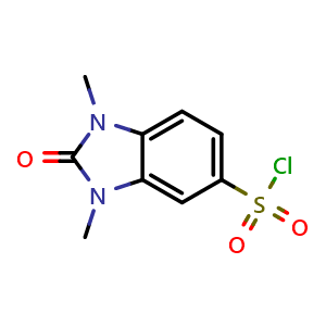 Chemical structure of 1,3-dimethyl-2-oxo-2,3-dihydro-1H-benzimidazole-5-sulfonyl chloride , CAS 24134-65-4, AChemBlock T96093