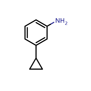 Chemical structure of 3-cyclopropylaniline , CAS 485402-64-0, AChemBlock T96099