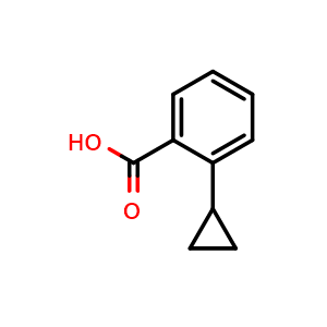 Chemical structure of 2-cyclopropylbenzoic acid , CAS 3158-74-5, AChemBlock T96102