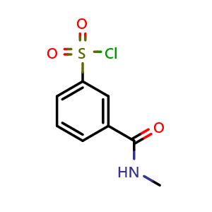 Chemical structure of 3-(methylcarbamoyl)benzenesulfonyl chloride , CAS 1016715-95-9, AChemBlock T96119