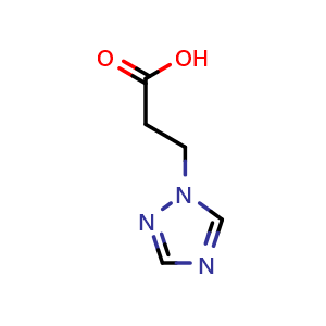 Chemical structure of 3-(1H-1,2,4-Triazol-1-yl)propanoic acid , CAS 76686-84-5, AChemBlock T96147