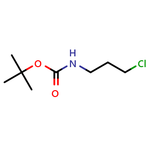 Chemical structure of tert-butyl (3-chloropropyl)carbamate , CAS 116861-31-5, AChemBlock T96150