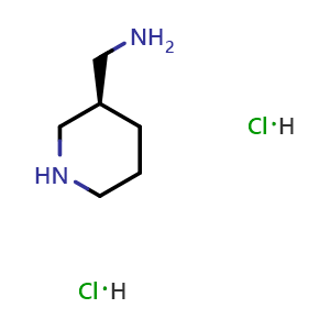 Chemical structure of (R)-3-Piperidinemethanamine dihydrochloride , CAS 2059913-68-5, AChemBlock T96167