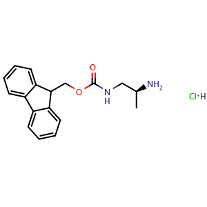 Chemical structure of (S)-1-N-Fmoc-propane-1,2-diamine hydrochloride , CAS 1245656-04-5, AChemBlock T96171