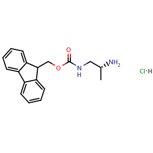 Chemical structure of (R)-1-N-Fmoc-propane-1,2-diamine hydrochloride , CAS 1245656-03-4, AChemBlock T96172