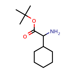 Chemical structure of tert-Butyl 2-amino-2-cyclohexylacetate , CAS 1218397-71-7, AChemBlock T96174