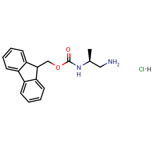 Chemical structure of (S)-2-N-Fmoc-propane-1,2-diamine hydrochloride , CAS 1172596-47-2, AChemBlock T96175