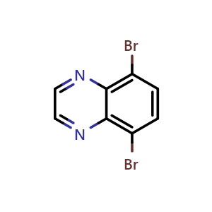 Chemical structure of 5,8-dibromoquinoxaline , CAS 148231-12-3, AChemBlock T96177