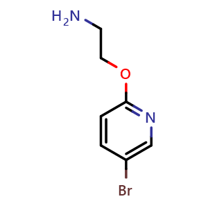 Chemical structure of 2-(5-bromopyridin-2-yloxy)ethanamine , CAS 29450-02-0, AChemBlock T96184