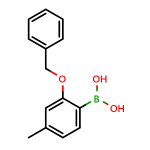 Chemical structure of 2-(Benzyloxy)-4-methylphenylboronic acid , CAS 2246603-30-3, AChemBlock T96193