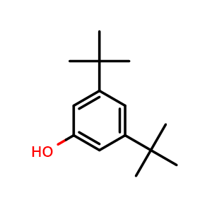 Chemical structure of 3,5-Di-tert-butylphenol , CAS 1138-52-9, AChemBlock T96197