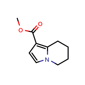 Chemical structure of methyl 5,6,7,8-tetrahydro-1-indolizinecarboxylate , CAS 87281-43-4, AChemBlock T96216