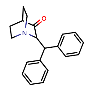 Chemical structure of 2-benzhydrylquinuclidin-3-one , CAS 32531-66-1, AChemBlock T96235