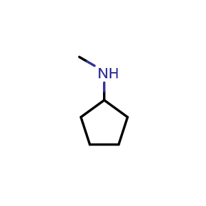 Chemical structure of N-methylcyclopentanamine , CAS 2439-56-7, AChemBlock T96240