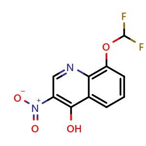 Chemical structure of 8-(difluoromethoxy)-3-nitroquinolin-4-ol , CAS 2260931-98-2, AChemBlock T96242