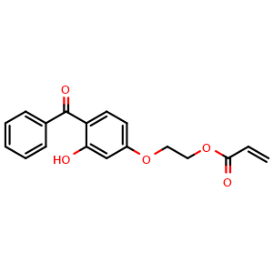 Chemical structure of 2-(4-Benzoyl-3-hydroxyphenoxy)ethyl acrylate , CAS 16432-81-8, AChemBlock T96255